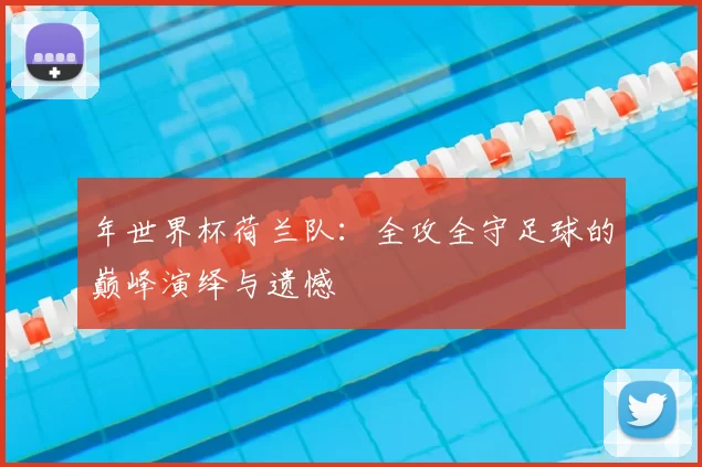 年世界杯荷兰队:全攻全守足球的巅峰演绎与遗憾